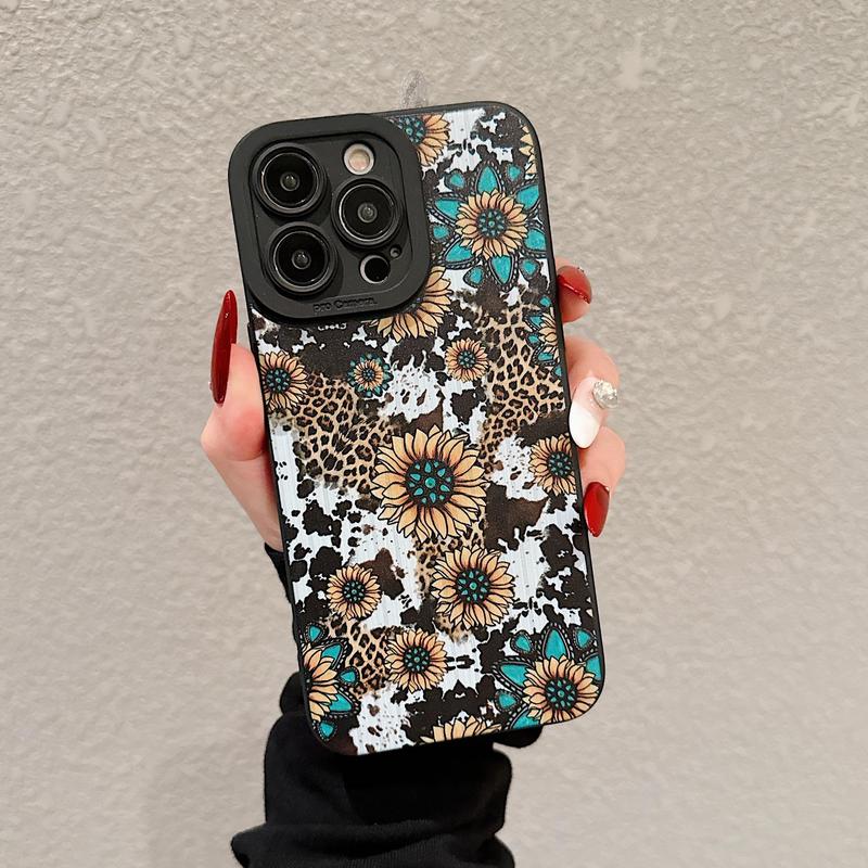 Fashion Floral Pattern Phone Case, Anti-fall Phone Protector Cover, Shockproof Phone Protective Case Compatible with iPhone 15 14 13 12 11 Series