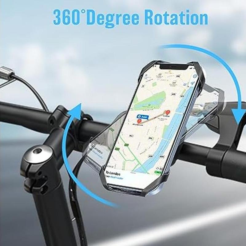 360 Degree Rotatable Bicycle Phone Holder, Silicone Motorcycle Stand Bracket, GPS Support for iPhone 11 Xiaomi 10 Huawei P40