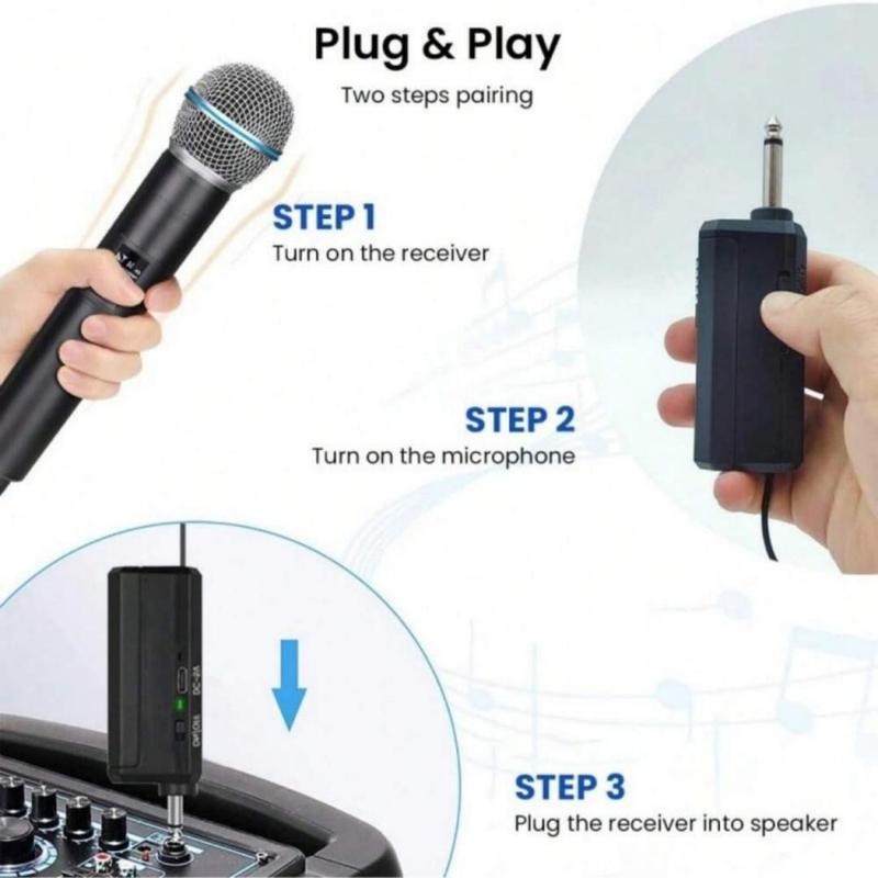 LMBGM Wireless Microphone, USB Rechargeable Wireless Microphone, Portable Microphone for Karaoke Singing, Speech, Wedding, Church, PA System