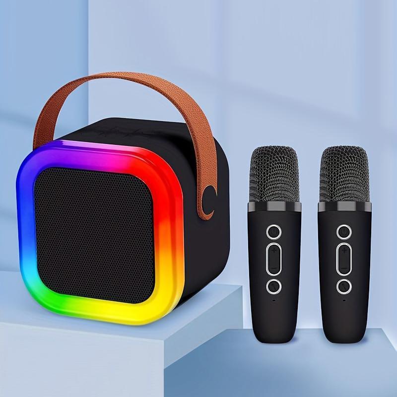 Portable Wireless Karaoke Speaker, Mini Karaoke Machine with 2 Wireless Microphones, Party Must Have God Weapon, Party Supplies