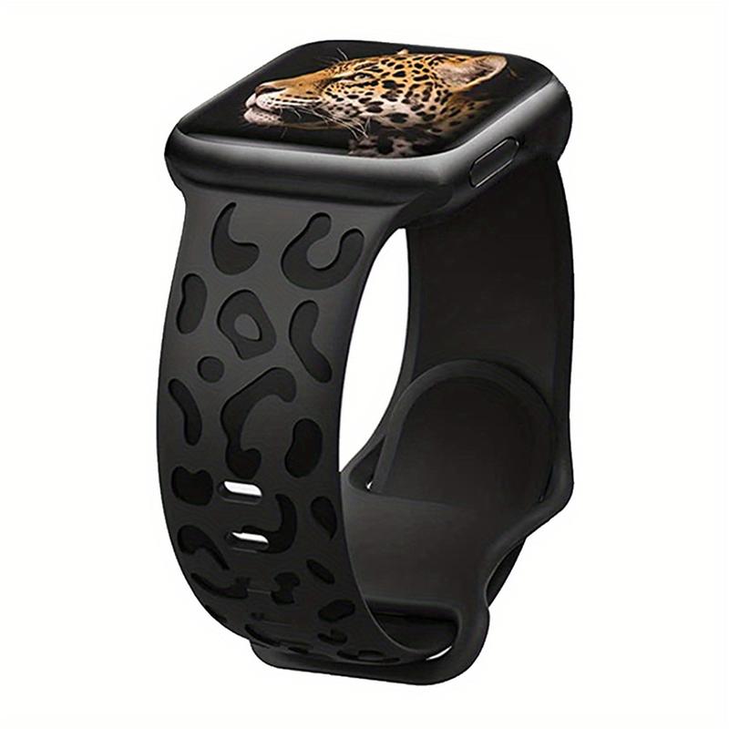 Leopard Engraved Band Compatible With IWatch Band 38mm 40mm 41mm 42mm 44mm 45mm 49mm, Waterproof Cheetah Sport Silicone Wristbands Replacement For IWatch Series 8 7 6 5 4 3 2 SE