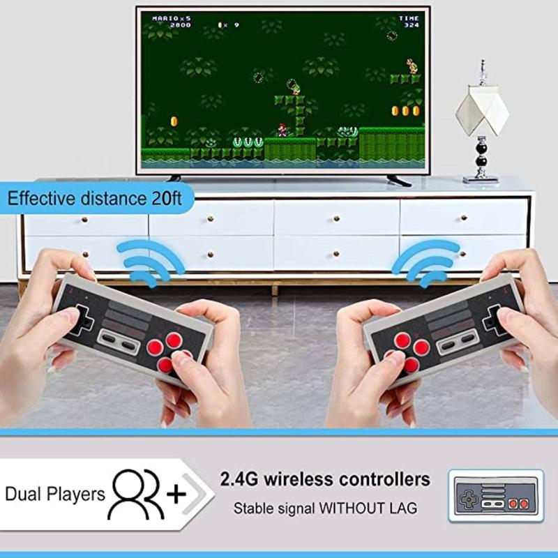 Retro Game Console with 620 Video Games,Classic Mini Game System with Wireless Controllers, AV Port Output Plug and Play,Retro Toys Gifts Choice for Children and Adults Christmas Gifts