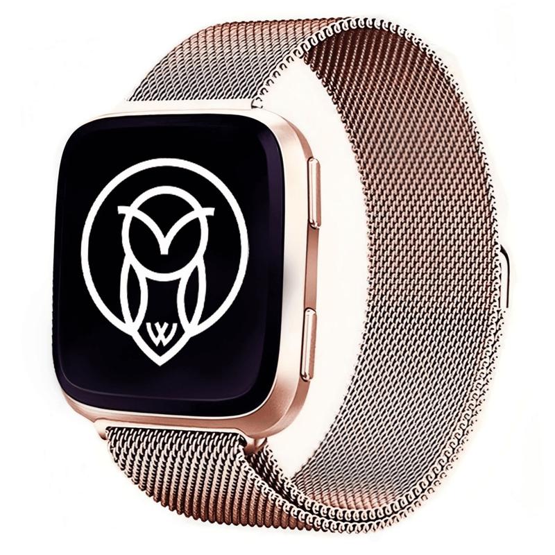 Fitbit Magnet Band - Stainless Steel Mesh with Fully Magnetic Loop, S L Sizes, Compatible with Fitbit Versa, Versa Lite & Versa 2