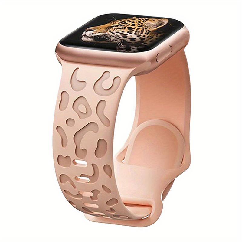 Leopard Engraved Band Compatible With IWatch Band 38mm 40mm 41mm 42mm 44mm 45mm 49mm, Waterproof Cheetah Sport Silicone Wristbands Replacement For IWatch Series 8 7 6 5 4 3 2 SE