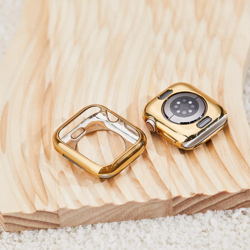 MISSAIR TPU Gold Protective Cases Compatible with Apple Watch 40mm 41mm 44mm 45mm - Screen Protector Cover Wearable Accessories