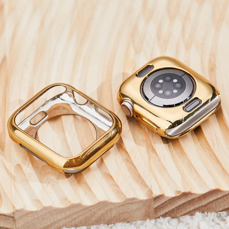 MISSAIR TPU Gold Protective Cases Compatible with Apple Watch 40mm 41mm 44mm 45mm - Screen Protector Cover Wearable Accessories