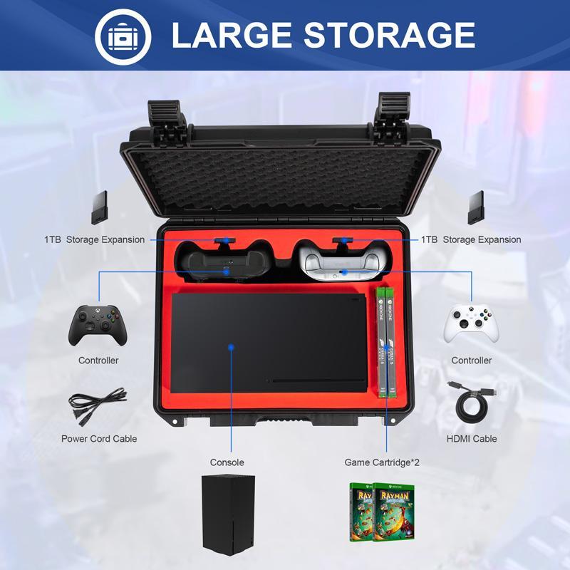 Game Console Storage Case for Summer (1 Count), Waterproof & Explosion-proof Case, Console Storage Protective Bag Accessories for Xbox Series X, Stocking Fillers Gift