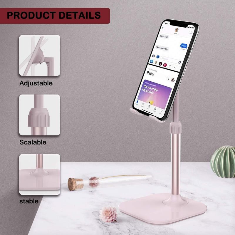 Cell Phone Stand, Phone Stand for Desk, Phone Holder Stand Compatible with  and All Mobile Phones Tablet, Christmas Stocking Stuffers Gifts for Adults Women Men Mom Wife, Pink