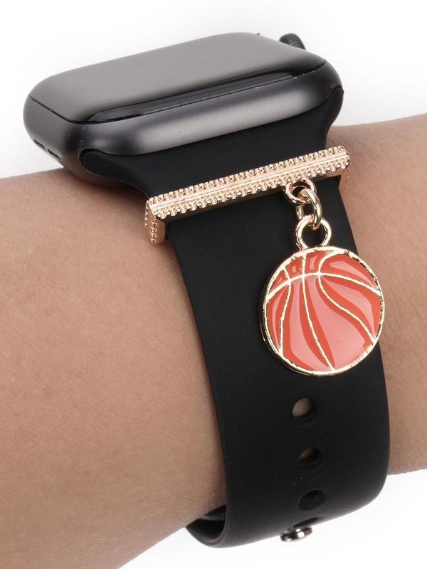 Basketball Charm Decor Ring for Apple Watch Band, Fashionable Watch Band Decoration Ring for Women & Men, Trendy All-match & Exquisite Jewelry As Gift