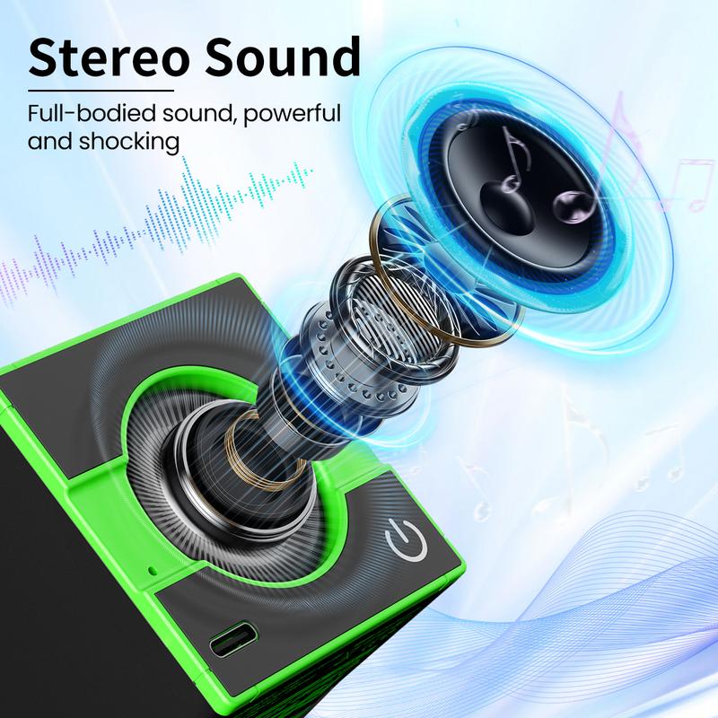 YOYOWAY Mini Wireless Audio Speakers with TWS Pairing,Hands-free Call, BT5.0, Portable Bluetooth Speaker for Home Party Outdoor Beach, Christmas Gift