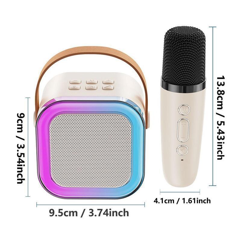 Portable Wireless Karaoke Speaker with Microphone, HIFI Stereo Sound Subwoofers, KTV Speaker Subwoofer with RGB Colorful LED Lights, Karaoke Machine Sound System for Outdoor Sports Travel, Audio Device, Room Accessories Wireless Bluetooth party  speaker