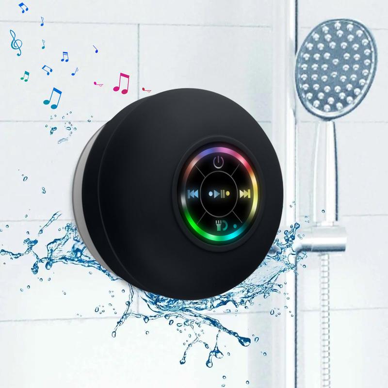 LED Bluetooth Speaker Wireless Waterproof Speaker with RGB Light, Rechargeable Battery for Smartphones and Audio Devices