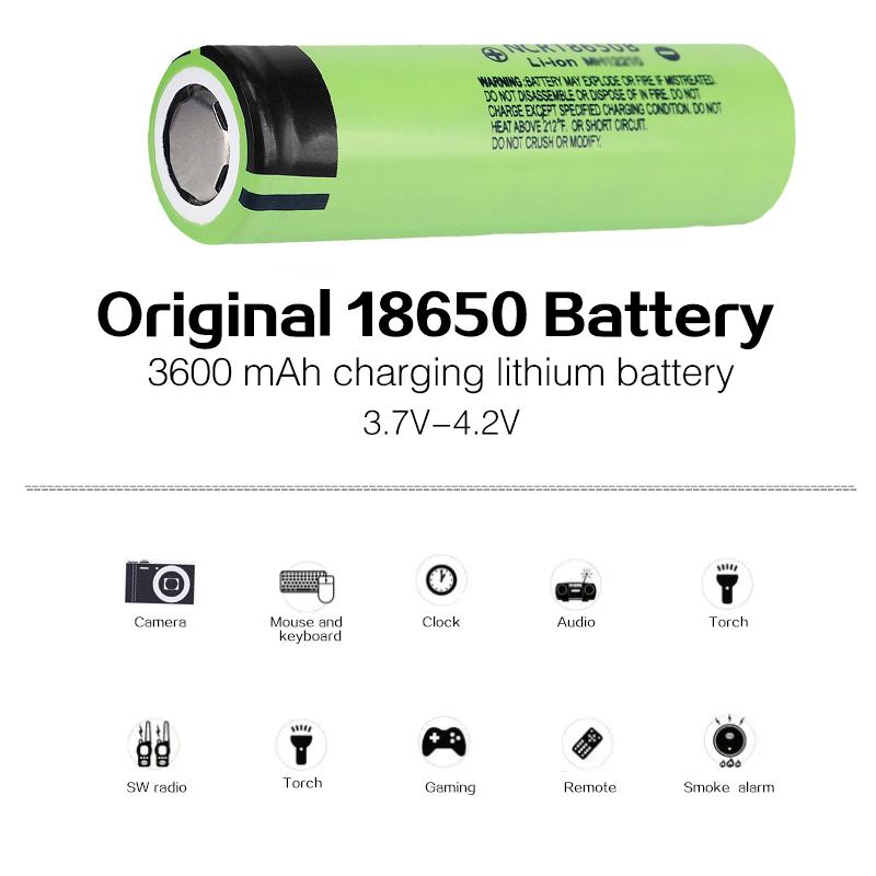 8 PCS Original 3600 mAh Rechargeable battery 18650 lithium battery adaptation 3.7V-4.2V device