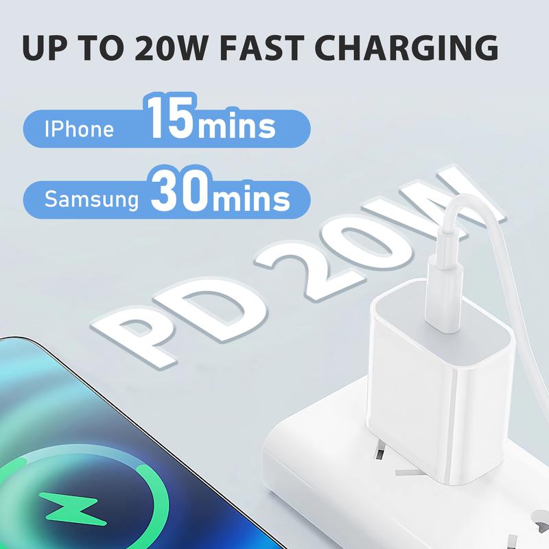 20W Fast Charger with 6FT USBC to Lightning Cable for iPhone,  Super Fast Charger  for iPhone 14 14 Plus 14 Pro Max, 13 12 11 Mini XS X iPad soo on