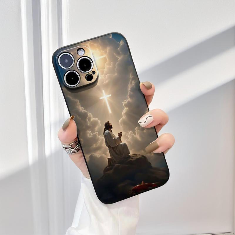 Jesus Painting Pattern Phone Case, Anti-drop Thickened Phone Case, Decorative Phone Protector Cover for iPhone 11 12 13 14 15 Pro Max 15 Plus, Smartphone Case