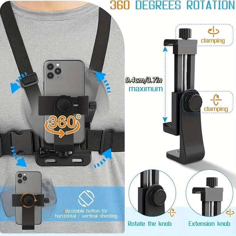 Chest Strap Cell Phone Holder, 1pc Adjustable Cell Phone Chest Strap Holder, Outdoor Riding Chest Strap Holder, First View Shooting Accessory For Skiing, Riding, Boating, Hunting, Sports