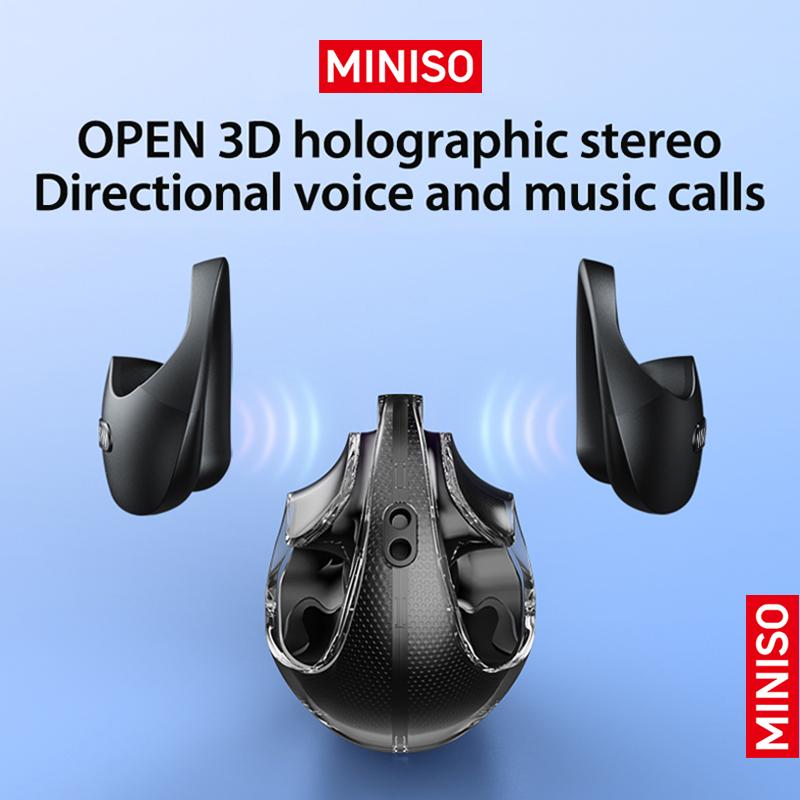 MINISO X15 Pro Translation Earphone Wireless Bluetooth 5.4 OWS Waterproof Sport Headsets Support 148 Languages Real Time Bluetooth Translation Support Playing Music Phone Calls Headphones Noise Reduction Headphones with Mic