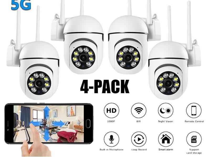 4Pcs Wireless 5G WiFi Security Camera Outdoor Night Vision Cam 1080P