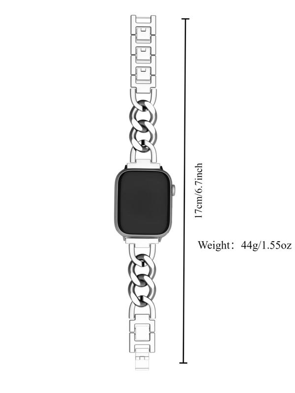 Adjustable Minimalist Chain Watch Band, Fashionable Watch Band for Women & Men, All-match Watch Accessories Compatible with Apple Watch Series