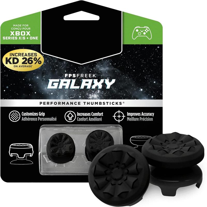 FPS Freek Galaxy Black for Xbox One and Xbox Series X Controller | 2 Performance Thumbsticks | 1 High-Rise, 1 Mid-Rise | Black Xbox grip for Console