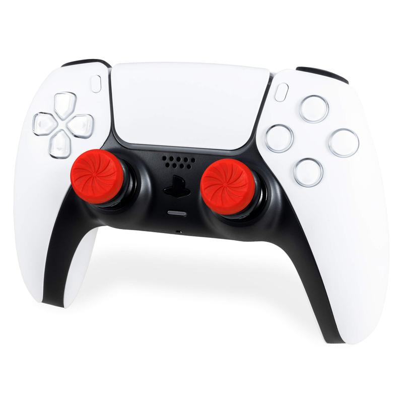 Controller freek grip, FPS Freek Inferno for Playstation 4 (PS4) and Playstation 4 (PS5) Controller | Performance Thumbsticks | 2 High-Rise Concave | Red controller accessories to improve aim Console