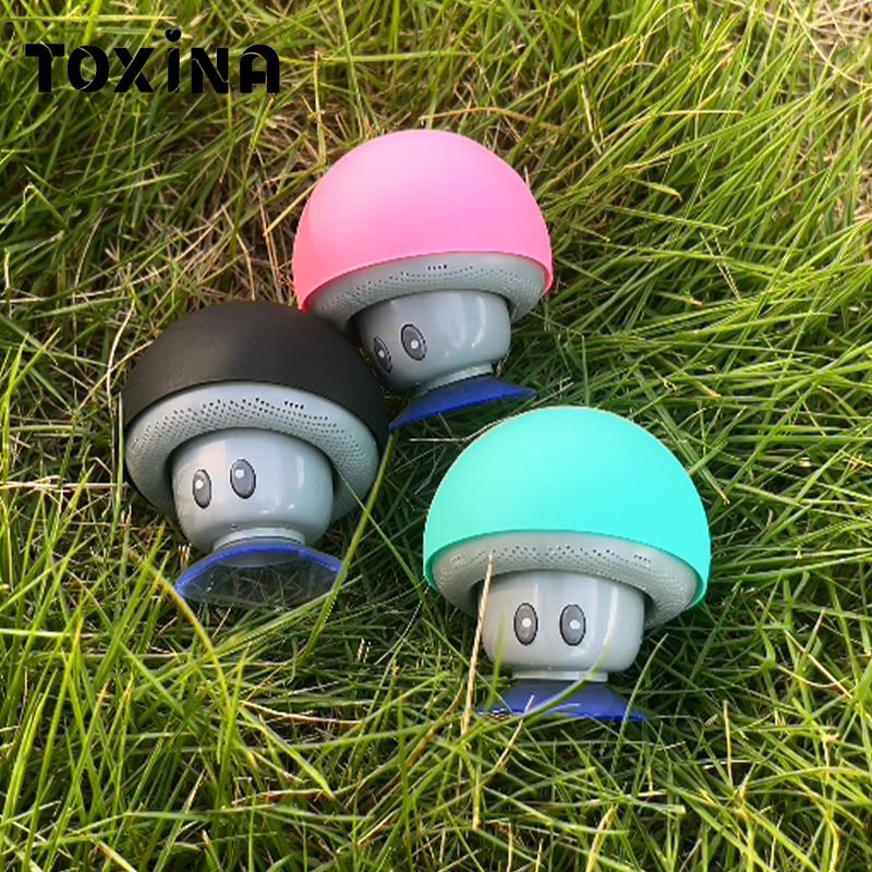 Charging Mushroom Head Portable Bluetooth Speakers , Loud Sound, Mobile Phone Stand, Suction Cup, Small Bluetooth Speaker with Wireless Stereo Pairing, Mini Gifts for Kids, Teen, Girls, Boys, Women，Mobile phone holder,smartphone speaker. Audio Button