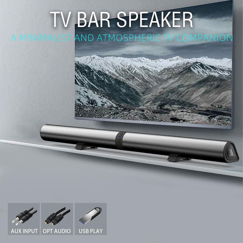 TV Sound Bar for Smart TV 4 Speaker System Wireless Detachable Bluetooth Soundbar with Auto Volume Boost, ARC Optical AUX Connection for Home Theater