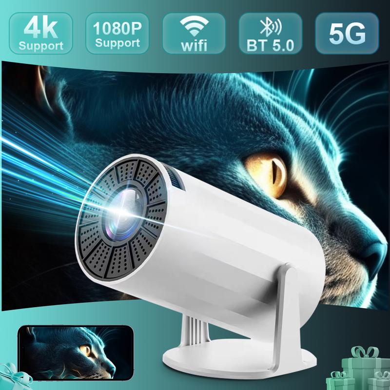 Projector Bluetooth, Full HD 1080P Portable Video Projector, Home Movie Projector Compatible with HD USB Smartphone，WiFi 6 BT 5.0   Android 11.0 0s  Screen christmas tree Speaker  Audio Lcd christmas 2024 ornament