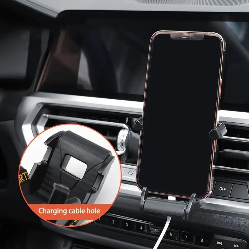 Car Air Vent Phone Holder, Carbon Fiber Racing Seat Shaped Car Phone Mount, Adjustable GPS Bracket Support for Multiple Phone Models