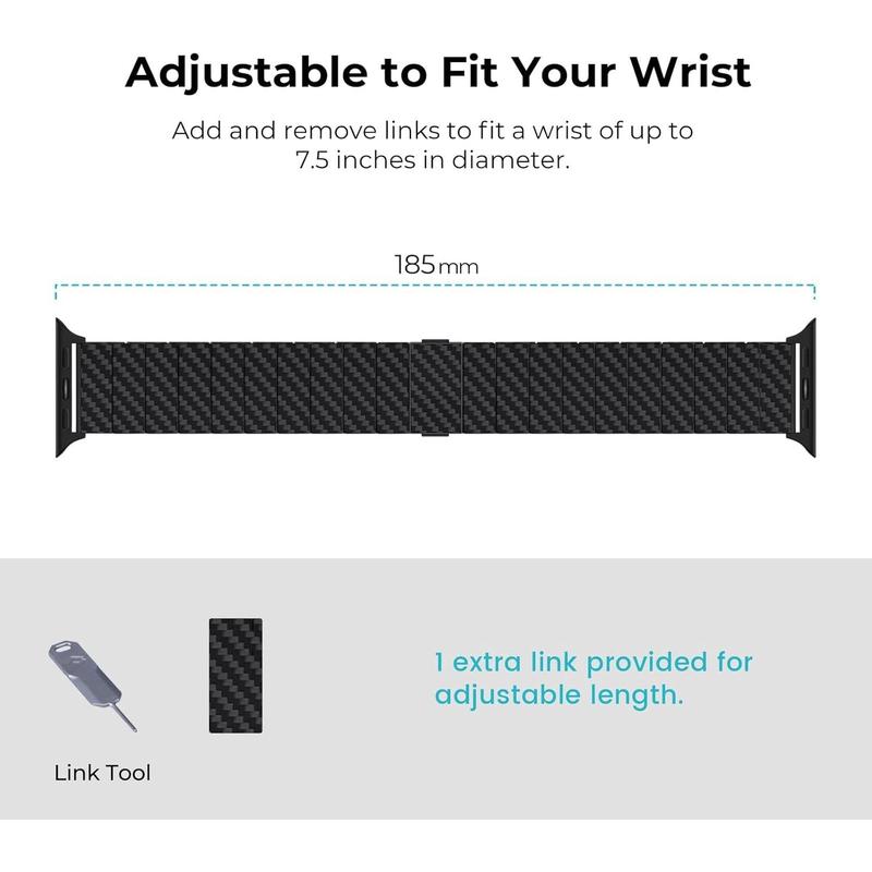 Apple Watch Band Compatible with Apple Watch Ultra 2 Ultra 10 9 8 7 6 SE 5 4 3 2 1, Adjustable Apple Watch Ultra 2 Band,  Carbon Fiber Apple Watch Band