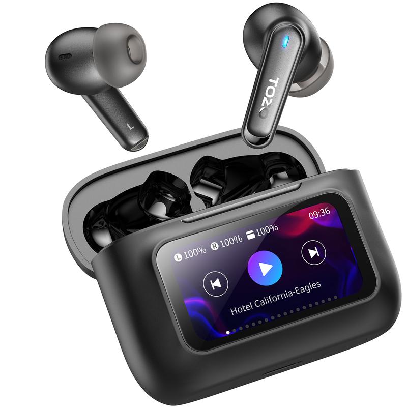 TOZO ColorPods Wireless Earbuds with Touch Screen Active Noise Cancelling Ear Buds Dual Mic ENC Clear Call Deep Bass in Ear Bluetooth 5.3 Headphone Long Playtime IPX6 Waterproof 32 EQs via APP