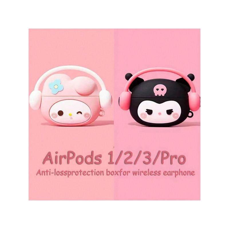 Lucky Numbers Sanrio Character AirPods Case – Hello Kitty, Kuromi, My Melody, for AirPods Pro & 3, Impact-Resistant Headphone Silicone