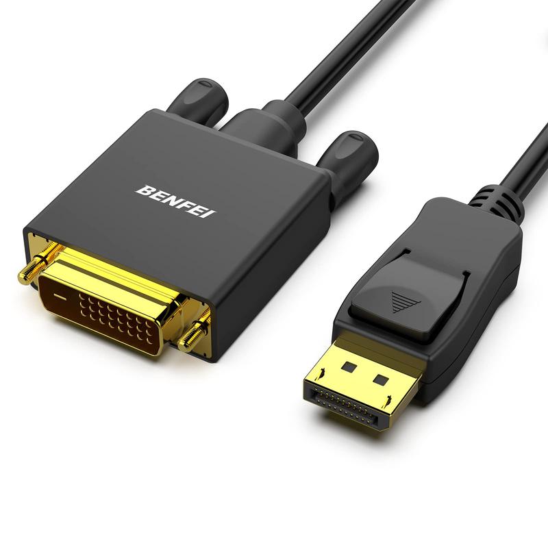 BENFEI DisplayPort to DVI 6 Feet Cable, DisplayPort to DVI Adapter Male to Male Gold-Plated Cord Accessories Connector Connection Plug