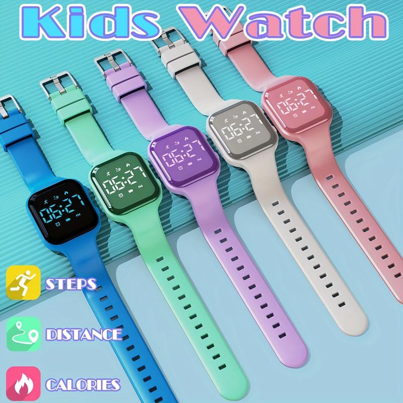 Led Fitness Tracker Watch, Digital Pedometer Watch, with Step Counting Distance Calories Stopwatch Alarm Clock, Gift for Kids Teen Girl Boy