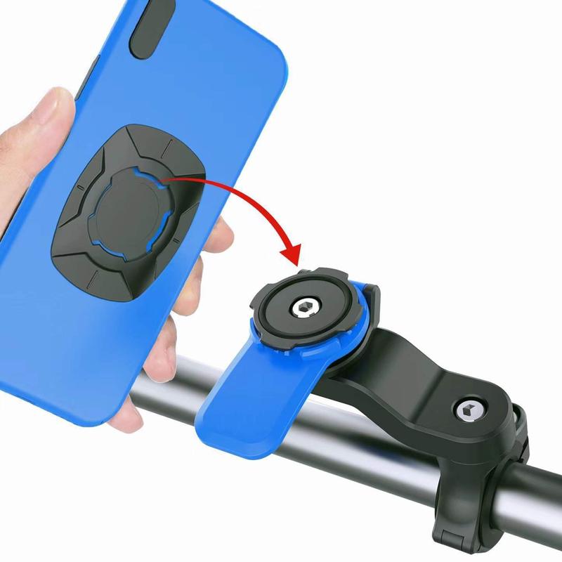 Motorcycle Handlebar Phone Holder, 360° Rotatable Shock-absorbing Phone Holder for Riding, Navigation Smartphone Holder for Most Phones