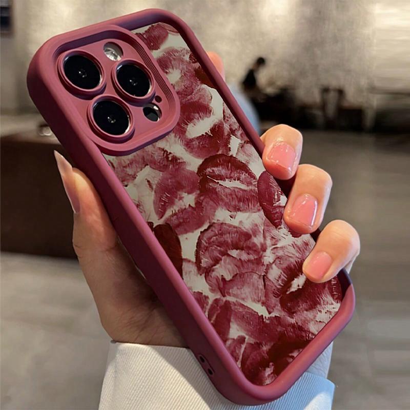 Fashion Lip Printed Pattern Phone Case, 1 Count 3D Embossed Anti-drop Phone Case, Decorative Phone Protector Cover Compatible with iPhone Series