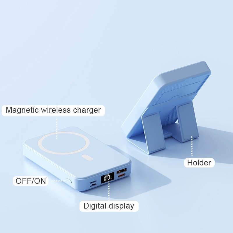 Magnetic Wireless Fast Charger, Power Bank,  10000mah Capacity, LED Display, MagSafe Compatible for iPhone 16 15 14 13 12 Pro Pro Max Plus, Comes with Type-C Cable, Chargeable,  Accessories Device Smartphone Digital Mobile Charging Battery Portable