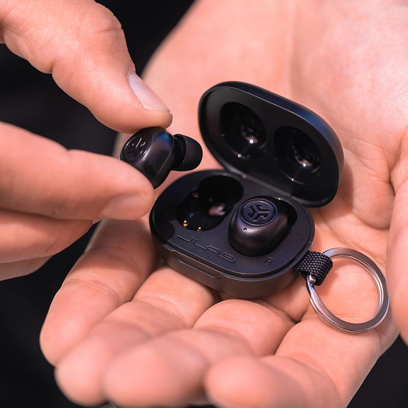 JLab JBuds Mini True Wireless Earbuds & Cloud Foam Earbud Tips, Charging Case, IP55 Sweat Proof, Be Aware Safety Mode, Custom EQ, Custom Controls, Android   iPhone, Headphone, 2 Year Warranty