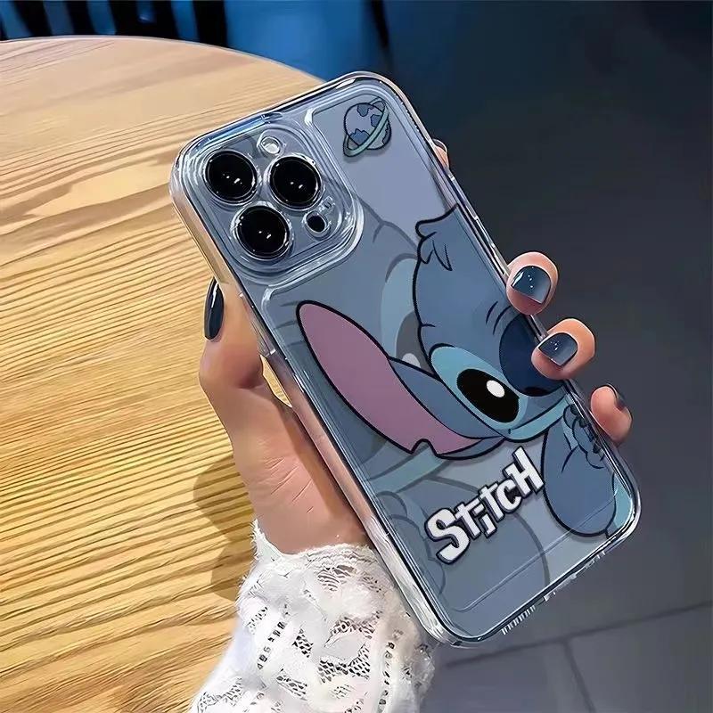 NEW Stitch Shy Cute Phone Case For iPhone 15 14 13 12 11 Pro MaxY2K Anti Fall Kawaii Cartoon Silicone Cover