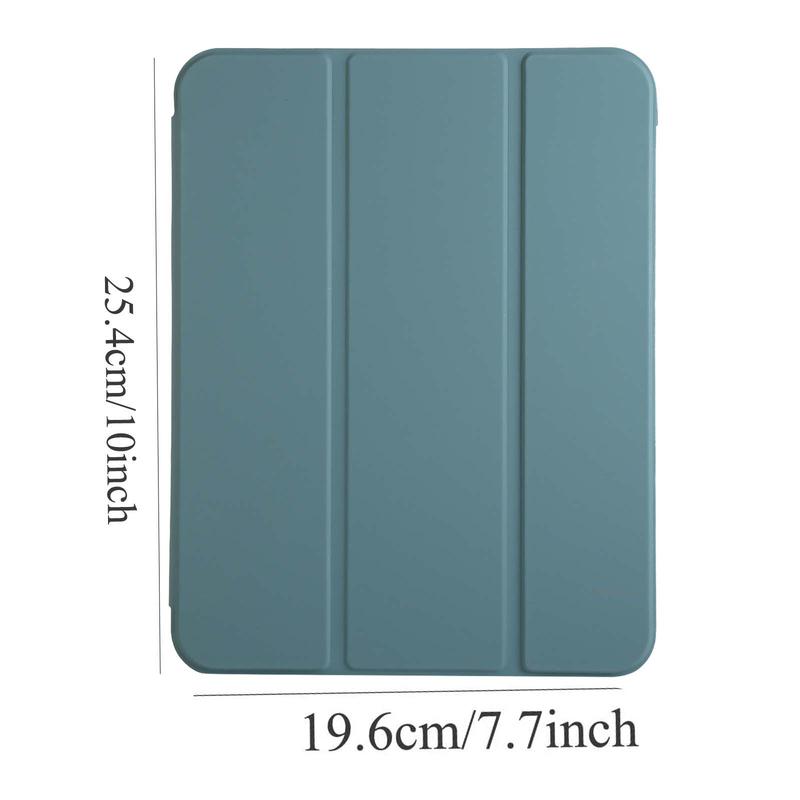 Solid Color Tablet Case with Pen Holder, 1 Count Slim Stand Protective Cover with Soft TPU Back Shell Cover for iPad 10th Gen 2022