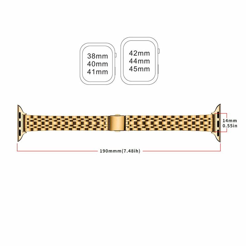 Watch Band with Watch Case (Band & Case Only), Stainless Steel Watch Band with Watch Case, Wearable Accessories Compatible with Apple Watch 9 8 7 6 5 4 3 2 1 SE SE2