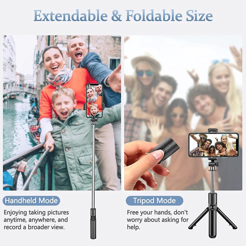 Remote Selfie Stick Tripod Phone Desktop Stand Desk Holder for iPhone Samsung US - Perfect for Smartphones - Cellphone Compact Wireless