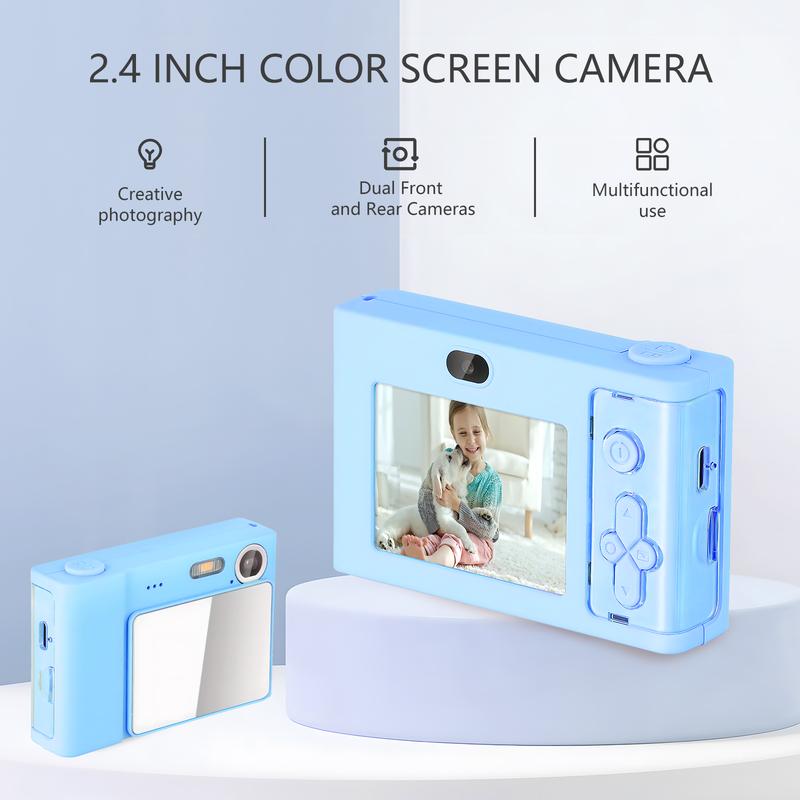 Portable Kids Digital Camera 2.4 Inch Screen Front Rear Camera 1080p 720 Vga Take Pictures Dvr Puzzle Game digital products pocket camera portable camera