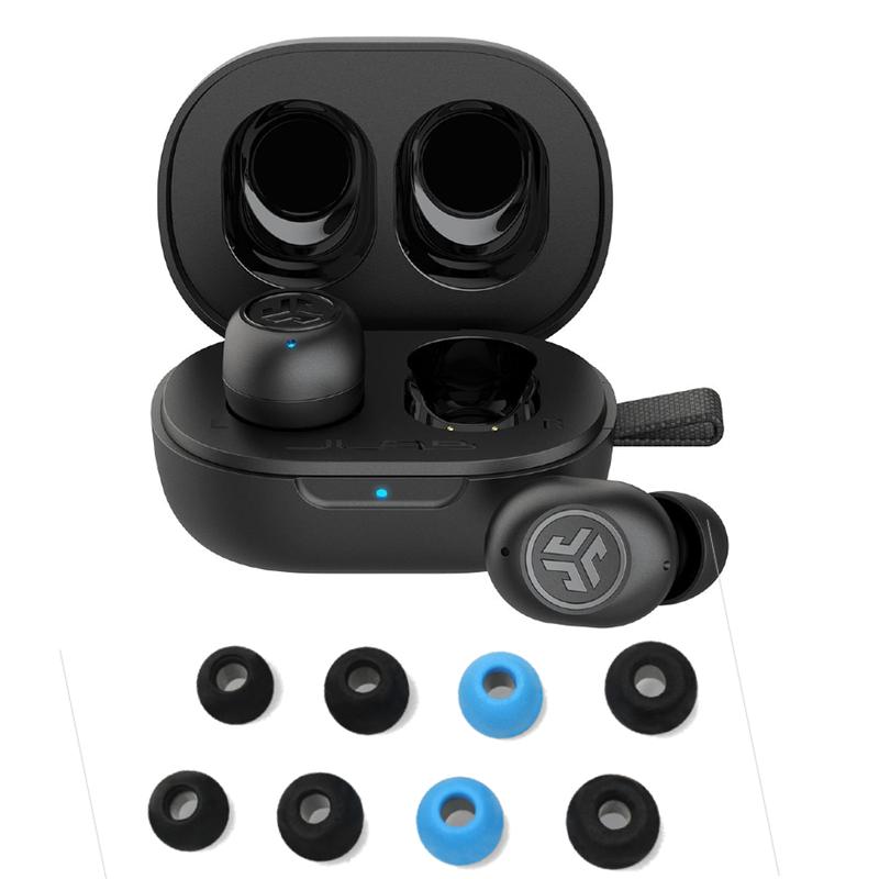 JLab JBuds Mini True Wireless Earbuds & Cloud Foam Earbud Tips, Charging Case, IP55 Sweat Proof, Be Aware Safety Mode, Custom EQ, Custom Controls, Android   iPhone, Headphone, 2 Year Warranty