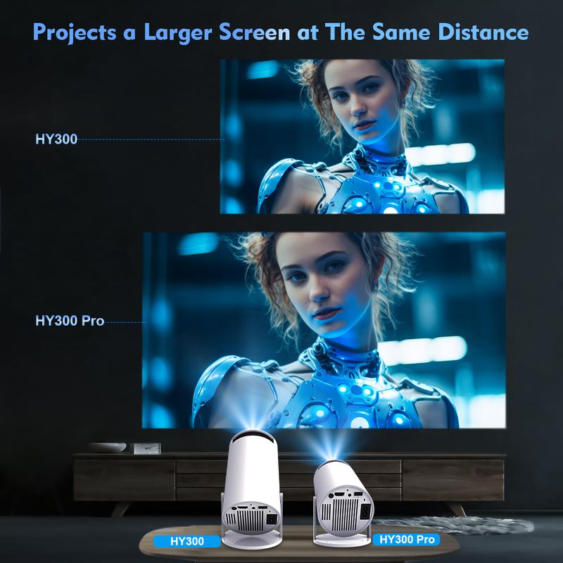 Projector  4K 1280*720P HY300 Dual Wifi 260ANSI 180°flexible BT5.0 Cinema Outdoor Portable Projetor HY300 Pro