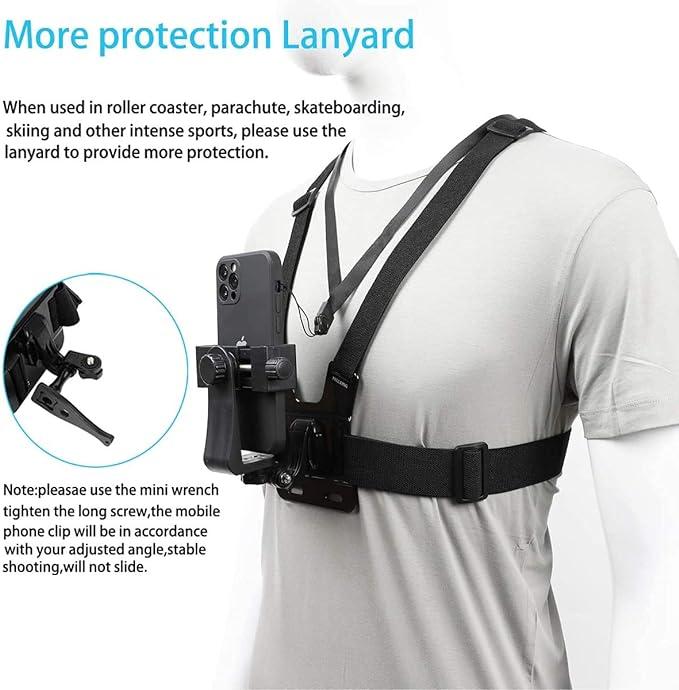 Mobile Phone Chest Strap Mount Chest Harness Holder for Action Camera and Cell Phones