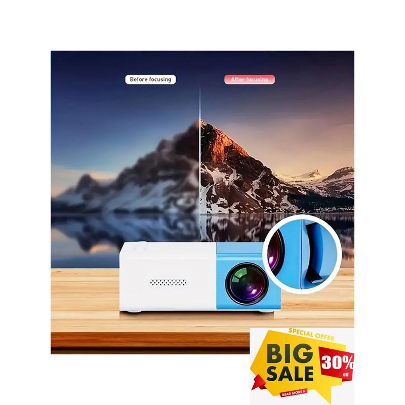 HD Video Projector, Universally Compatible, Compatible With Smartphones, Laptops, PCs, USB Flash Drives - Enhance Your Movie, TV And Gaming Experience, Suitable For Office School Meeting Presentation