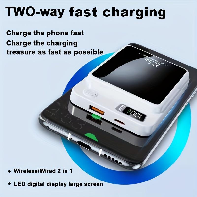 HOT 5000 Mah Uitra-Thin MiniWireless Magnetic Charging Bank-digital display portable solar iniu  power Wireless Fast Chargeable Phone Smartphone travel  power Magnetic Wireless black friday Retractable Dual Foldable Wireless