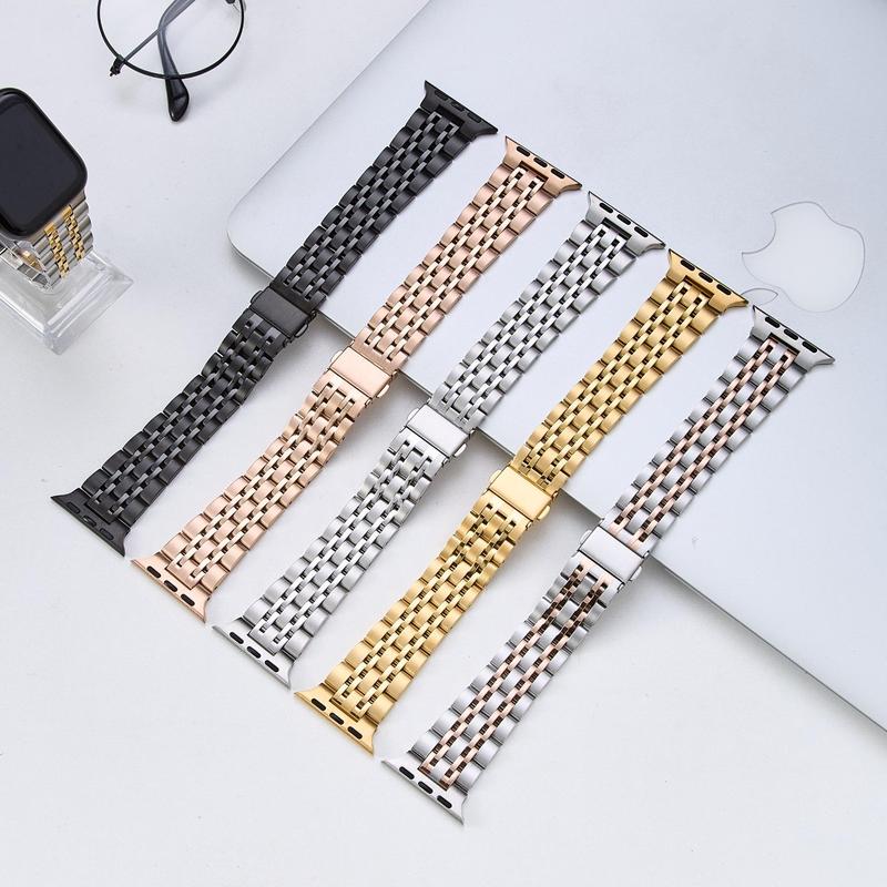 Watch Band with Protective Case, Stainless Steel Watch Band Set, Watch Accessories for Apple Watch 38mm to 49mm, Compatible with iWatch Series 9 8 7 6 5 4 3 2 1 SE SE2