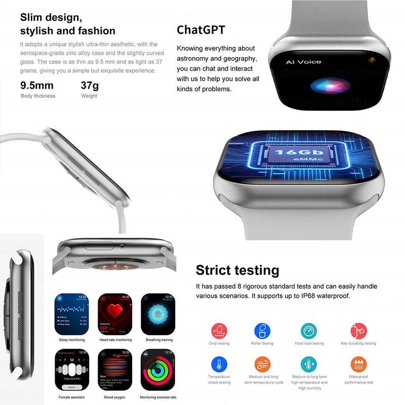 New Original For Apple Watch 10 Series Smart Watch Men NFC Always Display Body Temperature BT Call Waterproof Women Smart Watchwearablesmartphone